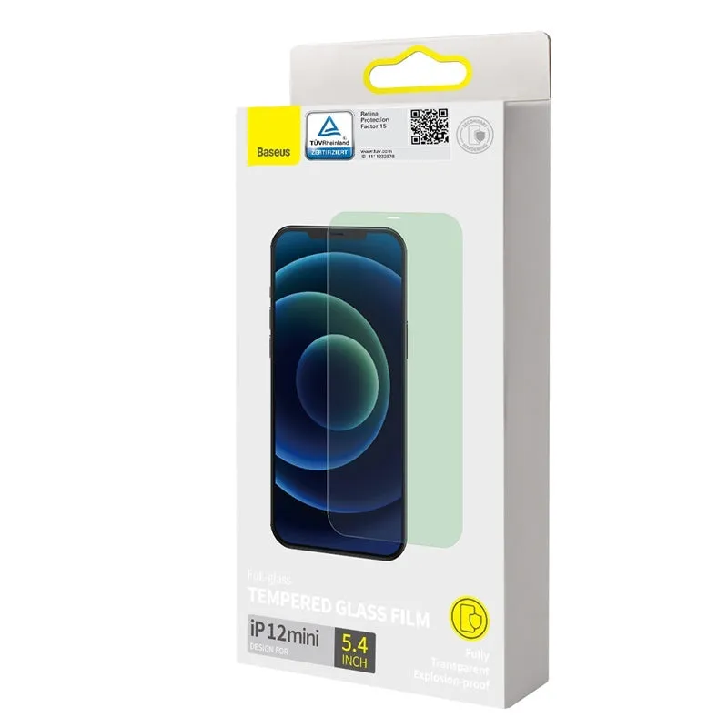 0.15mm full coverage tempered glass film for iPhone 12 series, transparent, pack of 2