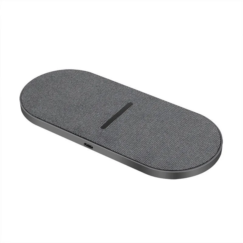 Black 2-in-1 wireless charger pair with dual charging stations for simultaneous device charging