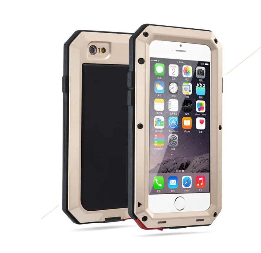 Aluminium alloy anti-drop phone case in black, compatible with iPhone and Samsung Galaxy models