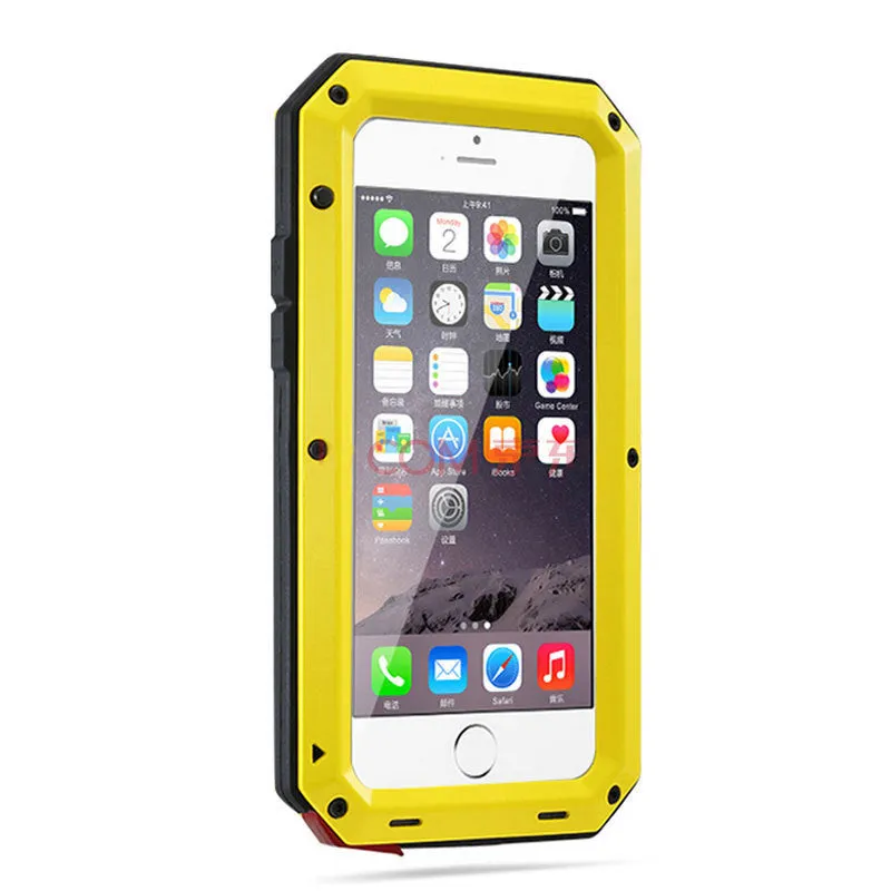Aluminium alloy anti-drop phone case in black, compatible with iPhone and Samsung Galaxy models