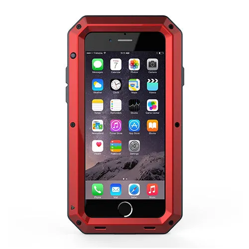 Aluminium alloy anti-drop phone case in black, compatible with iPhone and Samsung Galaxy models