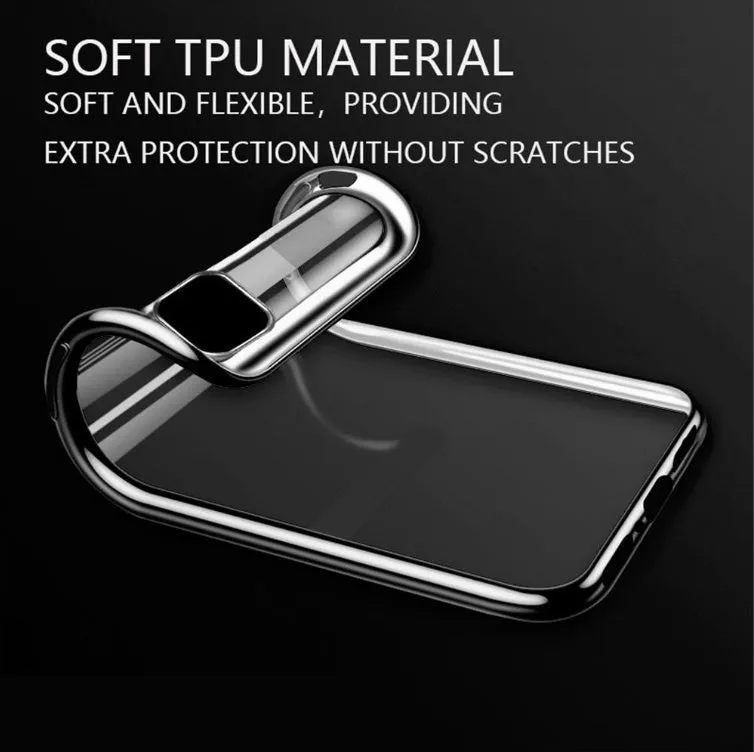 Transparent soft TPU protective phone case for iPhone 11, XS, and 8 models with anti-knock shockproof design