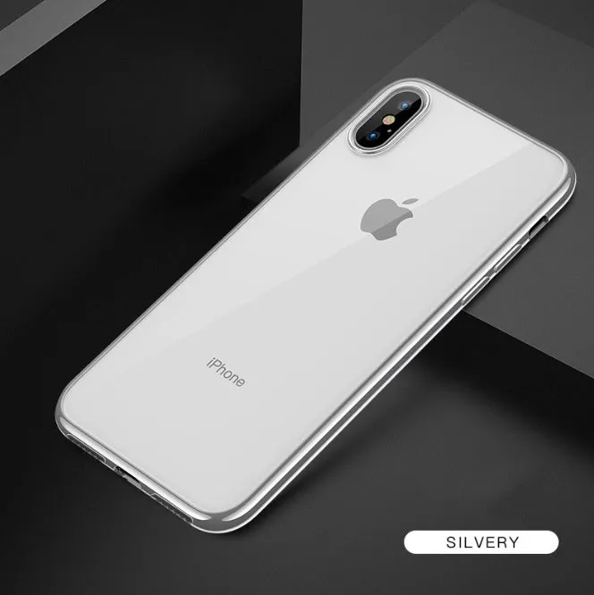 Transparent soft TPU protective phone case for iPhone 11, XS, and 8 models with anti-knock shockproof design