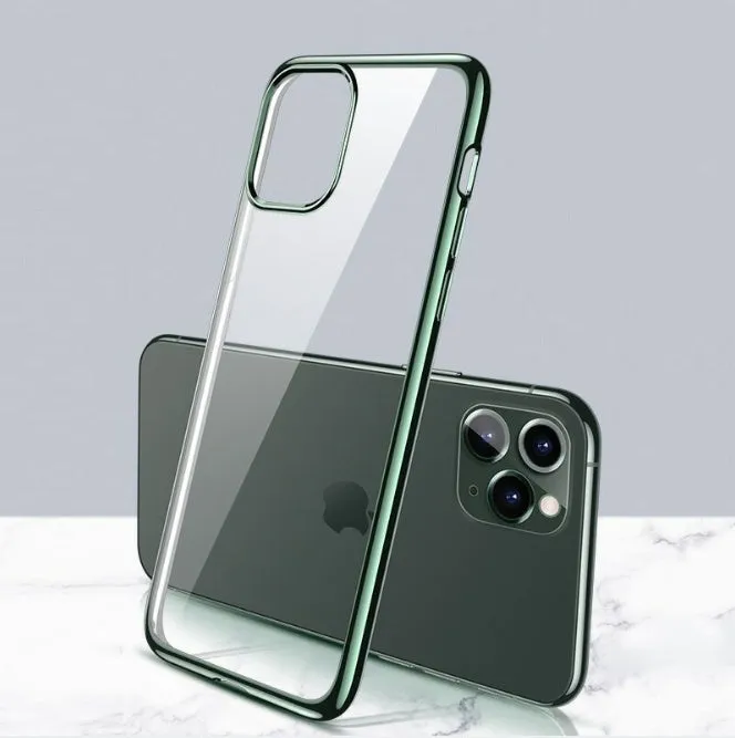 Transparent soft TPU protective phone case for iPhone 11, XS, and 8 models with anti-knock shockproof design