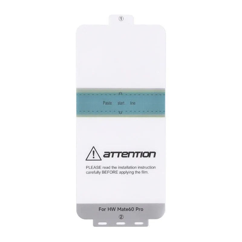 Huawei Mate60 Pro TPU screen protector kit with application tools on a white background.