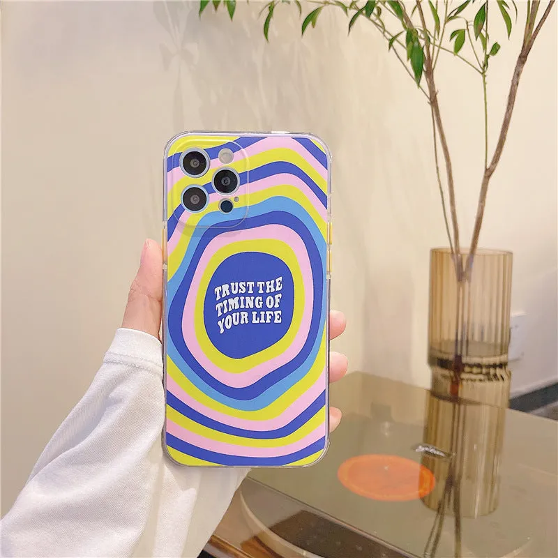 Full cover TPU mobile phone case with camouflage pattern in blue for iPhone