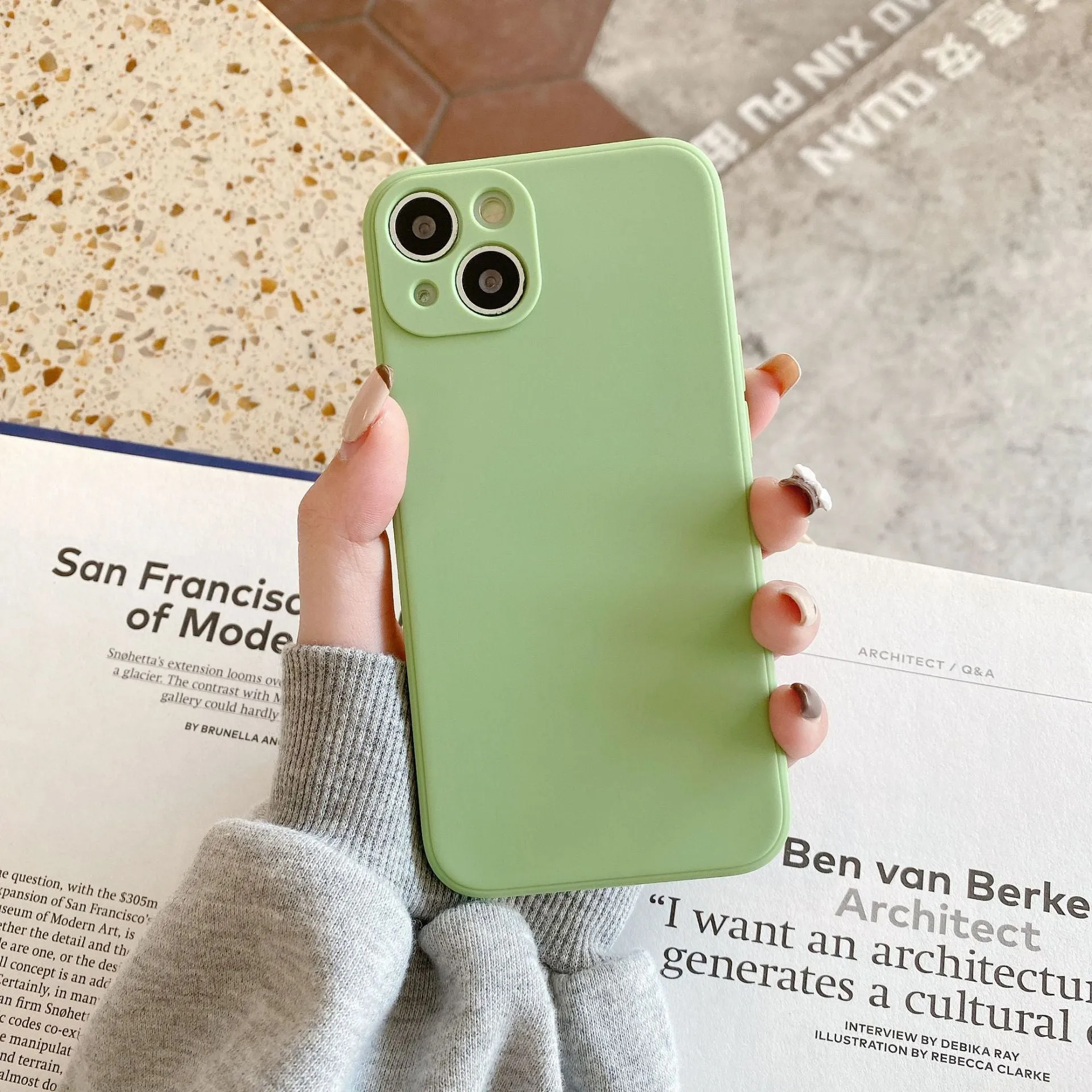 Solid colour straight edge TPU liquid silicone back cover phone case for Apple iPhone 14 Pro Max in black