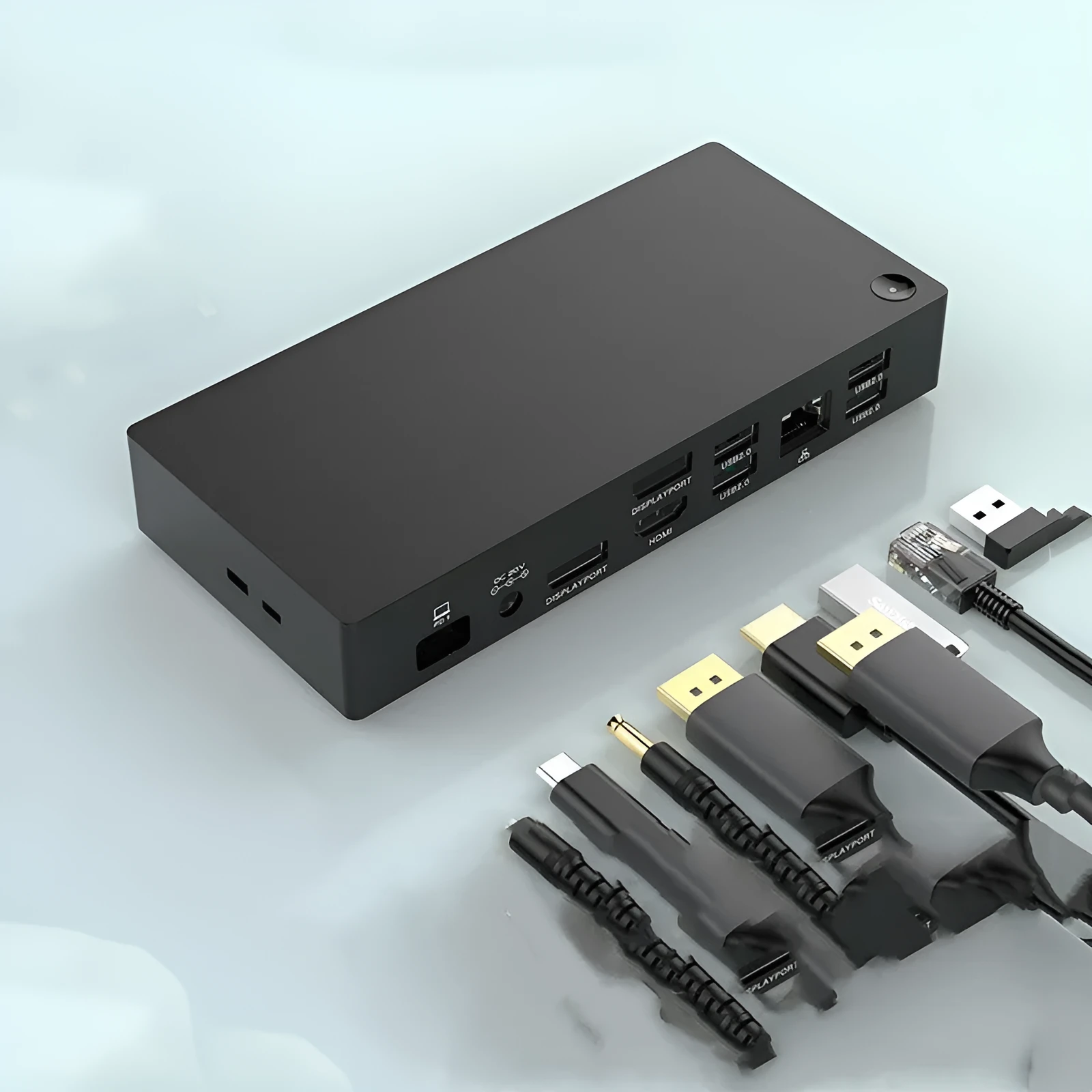 Type-C docking station with 12 ports, 4K display support, and 81.5cm cable