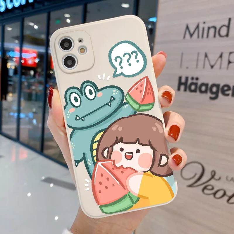 Cartoon full wrap TPU phone case for Apple 14 Pro/14 Plus/Pro Max in colour option K291