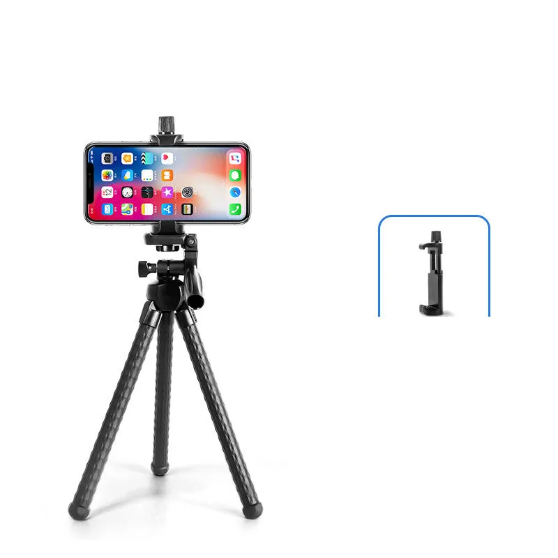 VCT-3280 octopus tripod with large mobile phone holder showing bendable rubber legs
