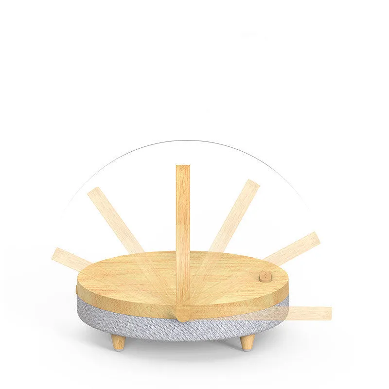 Wireless charging lamp with Bluetooth speaker and mobile phone holder in marble pattern finish