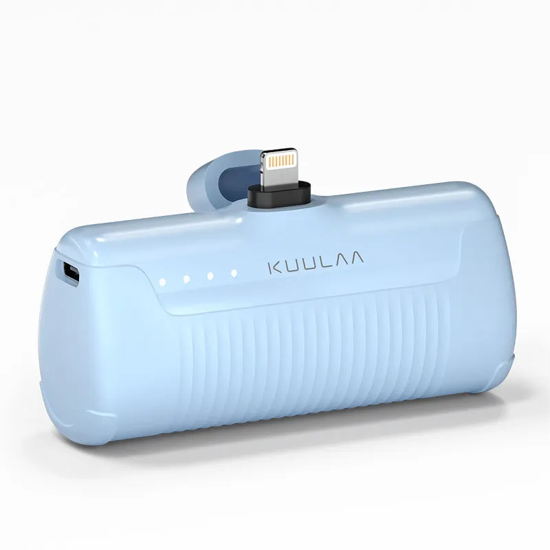 Mini capsule power bank with 4500mAh capacity black Type-C connector plastic shell