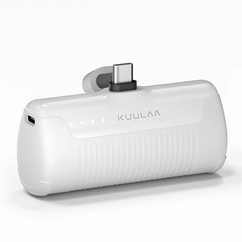 Mini capsule power bank with 4500mAh capacity black Type-C connector plastic shell