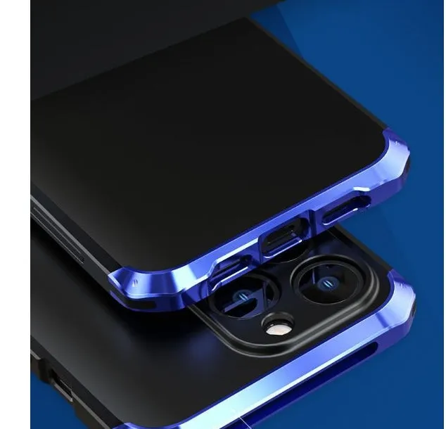 Aluminium alloy and plastic full frame solid colour phone case for iPhone 13 Pro Max