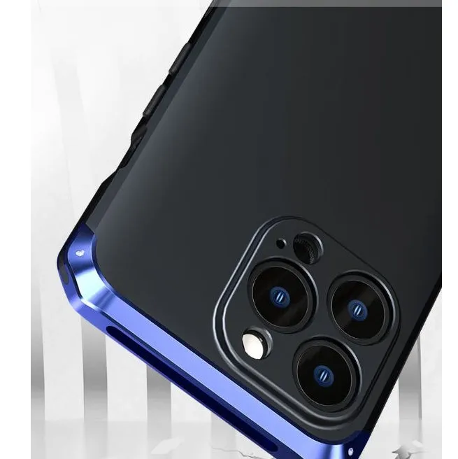 Aluminium alloy and plastic full frame solid colour phone case for iPhone 13 Pro Max