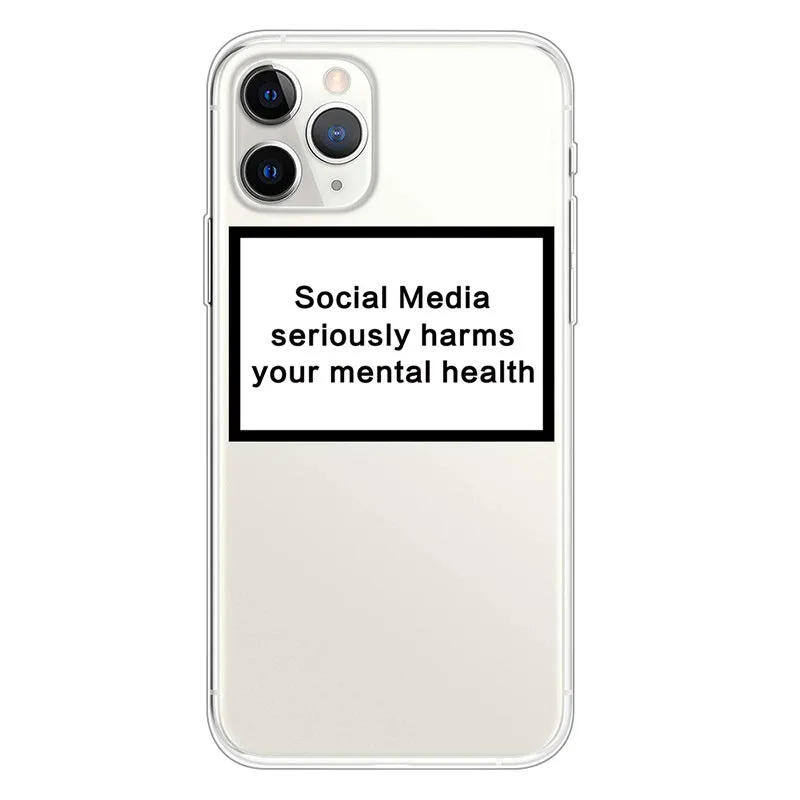 White TPU letter couple phone case for iPhone back cover