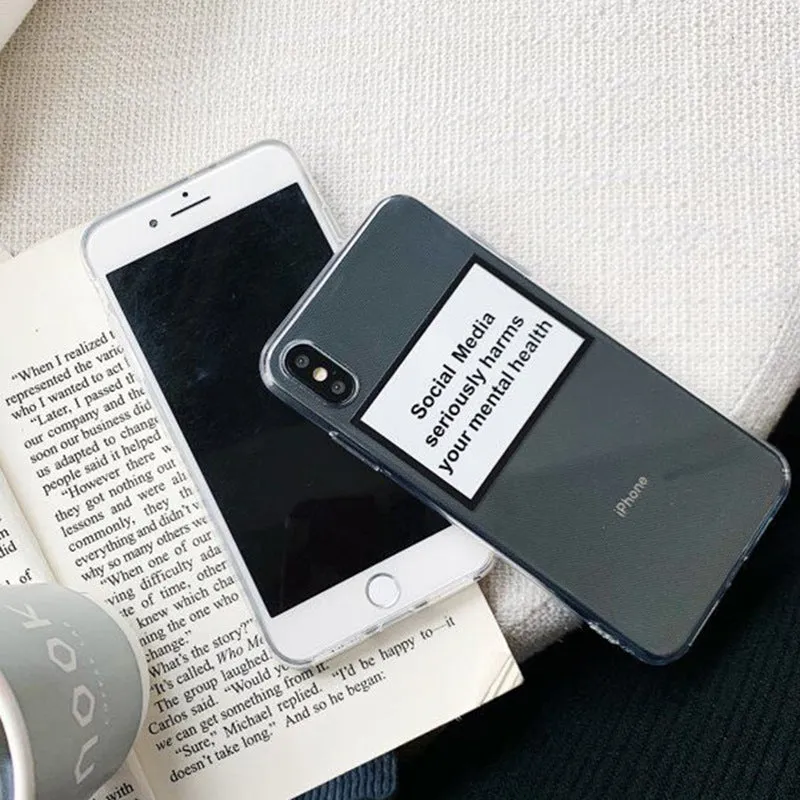 White TPU letter couple phone case for iPhone back cover