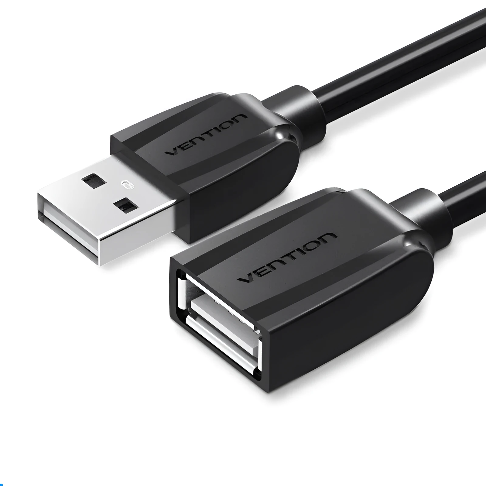 Male to female USB extension cable in black with gold-plated connectors, available in multiple lengths from 0.5m to 5m