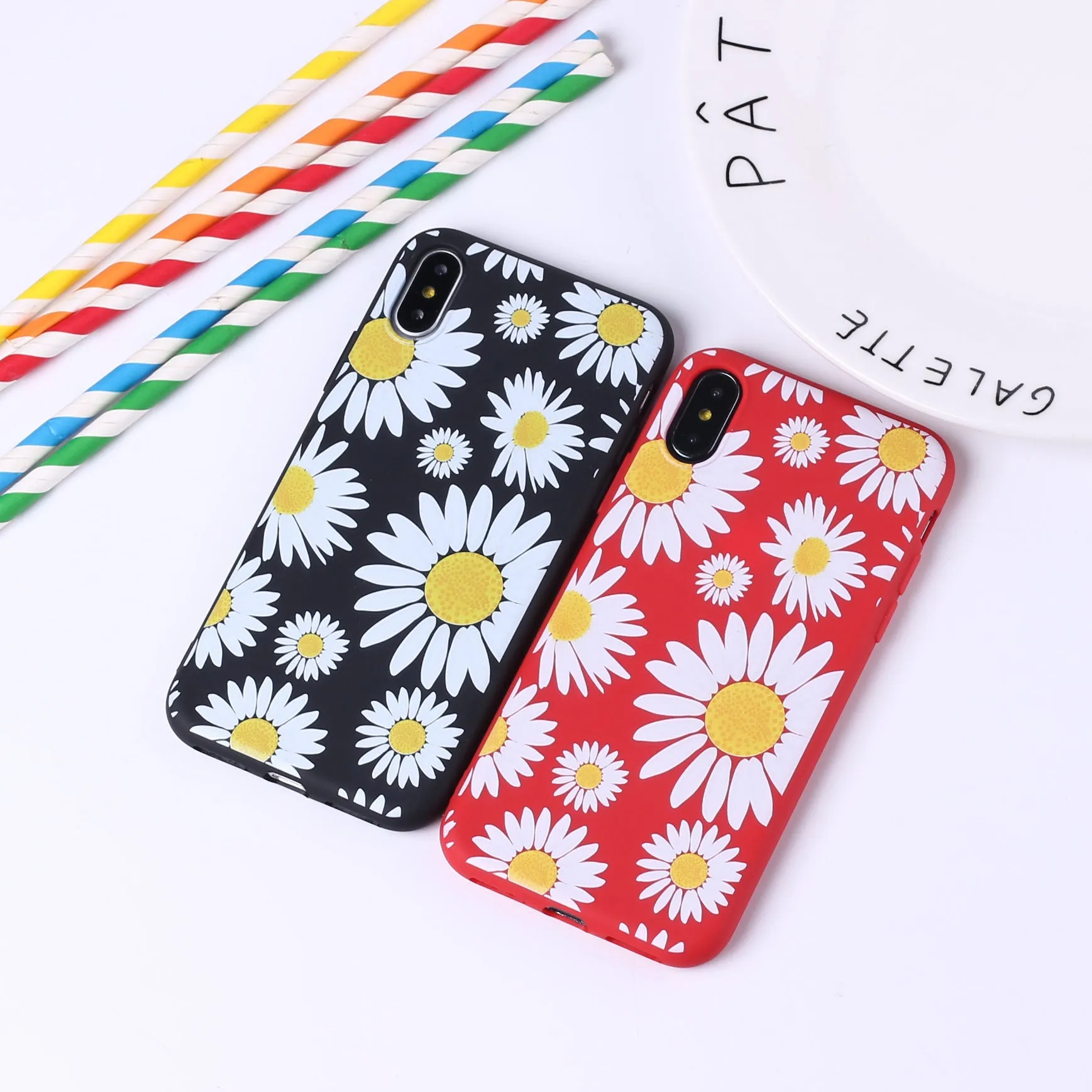 Sunflower phone case TPU back cover with painted cartoon animal design for iPhone and Samsung