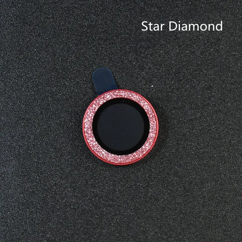 Black aluminium alloy camera lens protection ring for iPhone 12 Pro Max, showing separate tempered glass films.