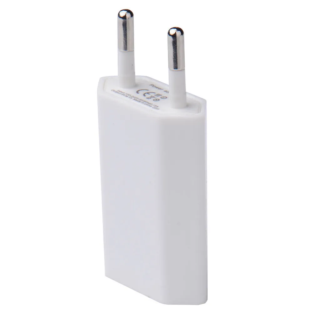 With Core brand European standard single port USB mobile phone charger flat plug white colour