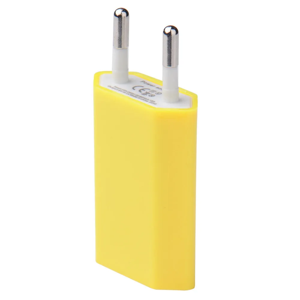 With Core brand European standard single port USB mobile phone charger flat plug white colour