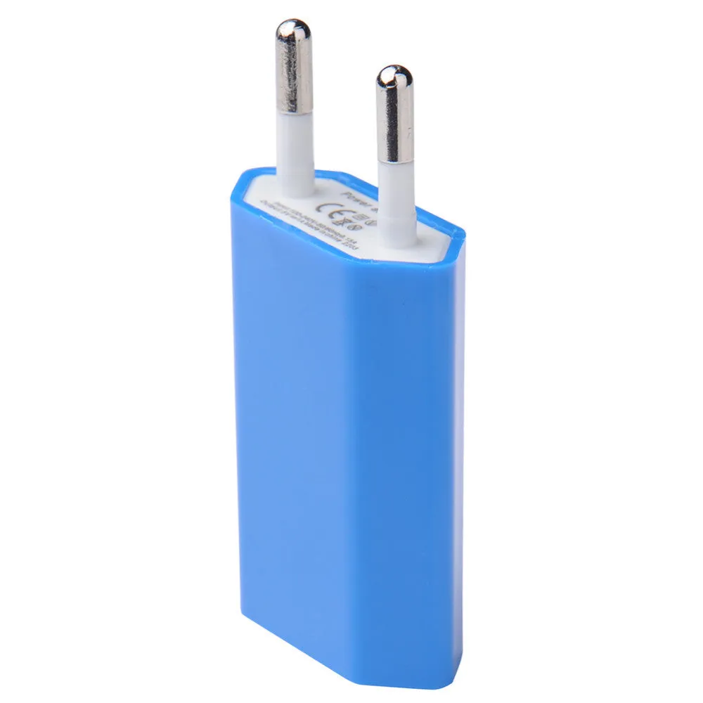 With Core brand European standard single port USB mobile phone charger flat plug white colour