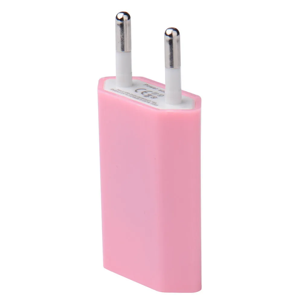 With Core brand European standard single port USB mobile phone charger flat plug white colour