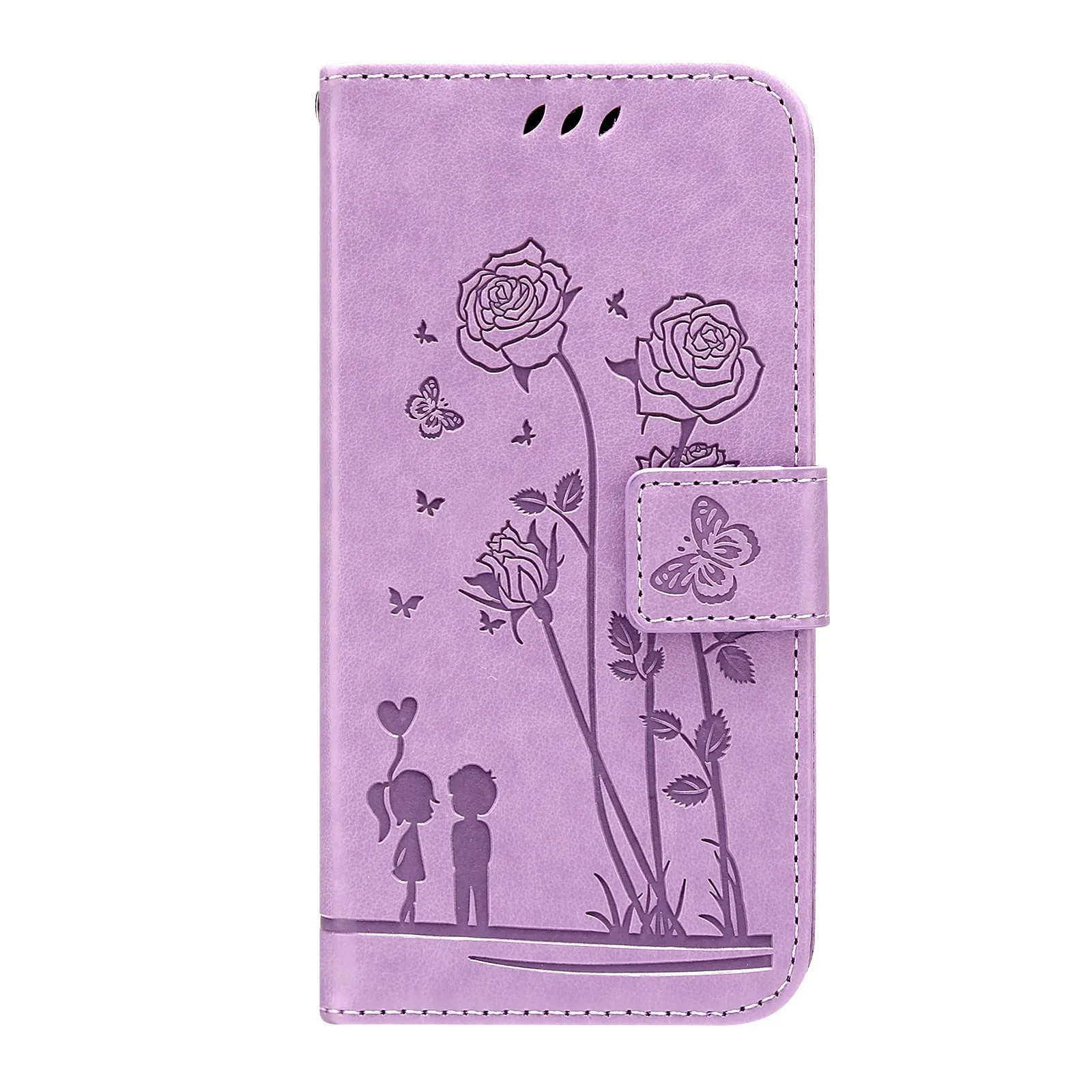 Flip mobile phone protection leather cover for Samsung S22 in gray with PU TPU construction