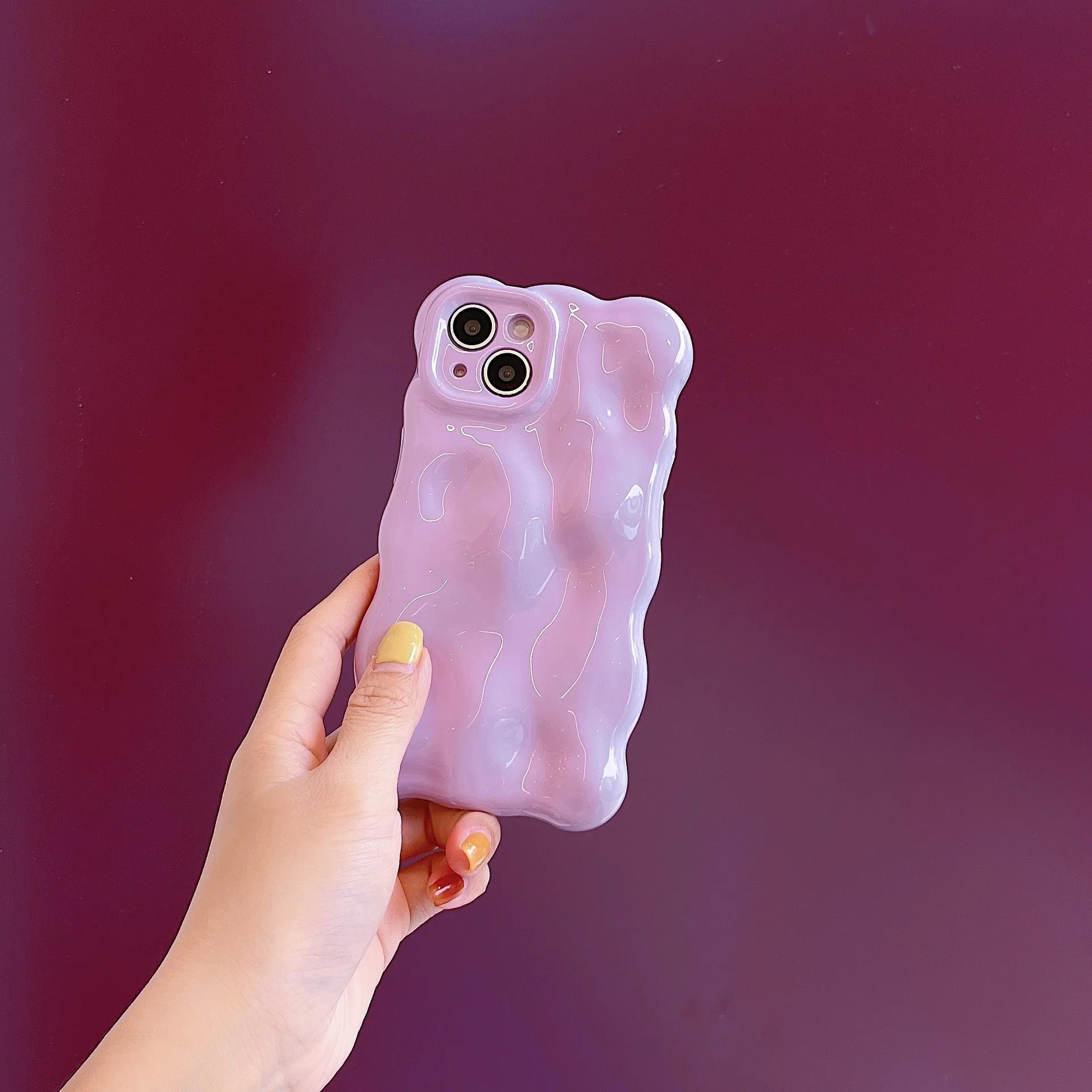 TPU phone case with irregular meteorite pattern in Taro Purple for iPhone
