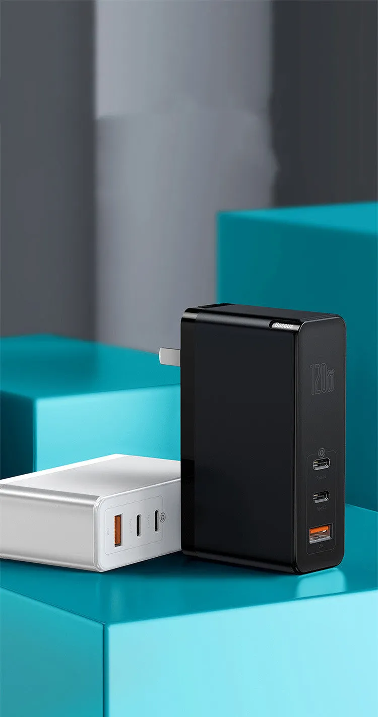 Baseus GaN Gallium Nitride Mini Fast Charger with European plug in black with indicator light