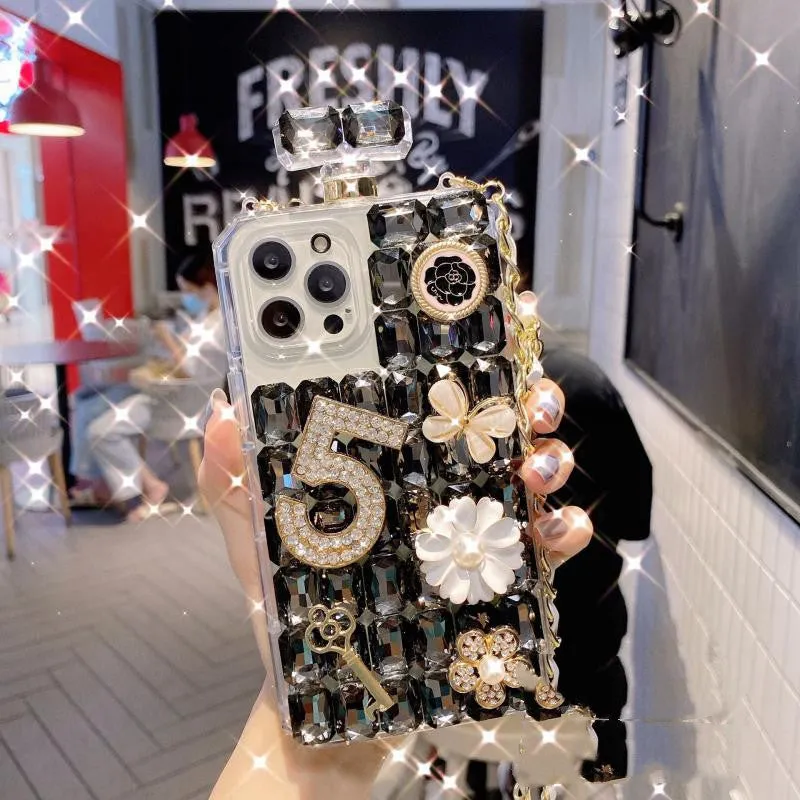 Luxury rhinestone TPU phone case in purple for iPhone 12 series