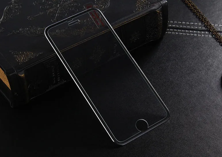 Black tempered glass full screen cover with titanium alloy frame for iPhone models