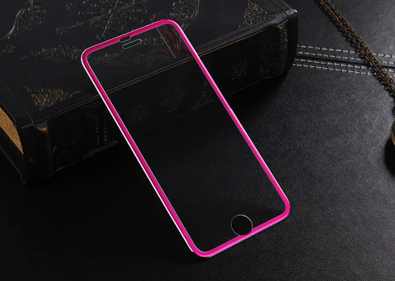 Black tempered glass full screen cover with titanium alloy frame for iPhone models
