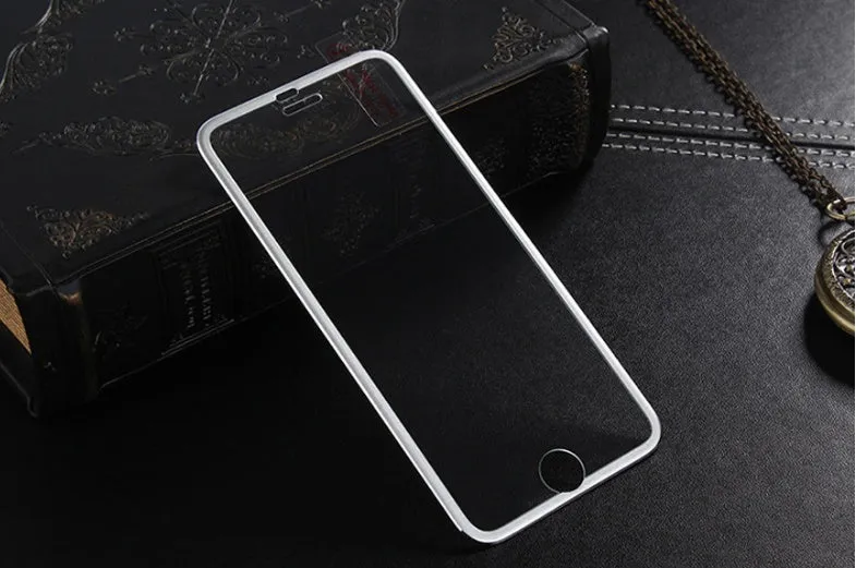 Black tempered glass full screen cover with titanium alloy frame for iPhone models
