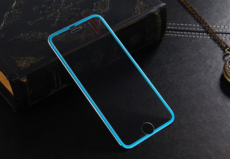 Black tempered glass full screen cover with titanium alloy frame for iPhone models