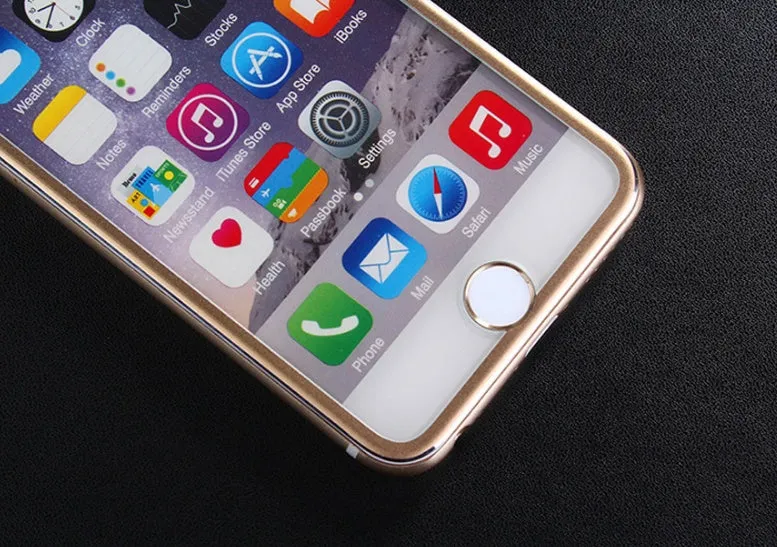 Black tempered glass full screen cover with titanium alloy frame for iPhone models
