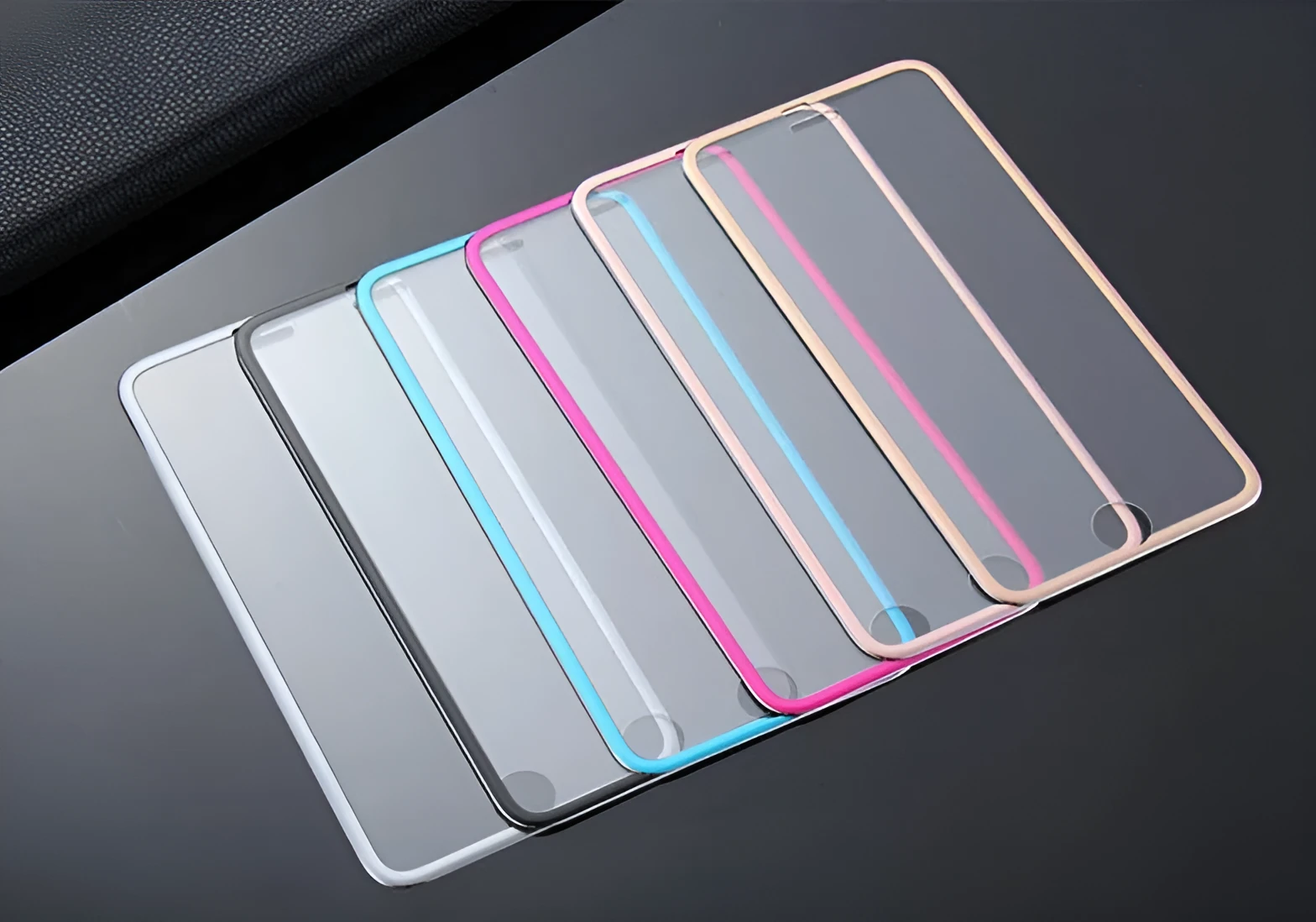 Black tempered glass full screen cover with titanium alloy frame for iPhone models