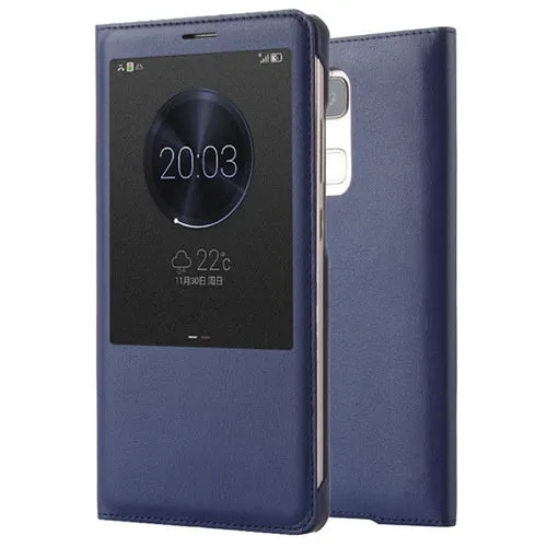 Huawei flip silicone phone case for Mate 7 in imitation leather clamshell design Coffee colour