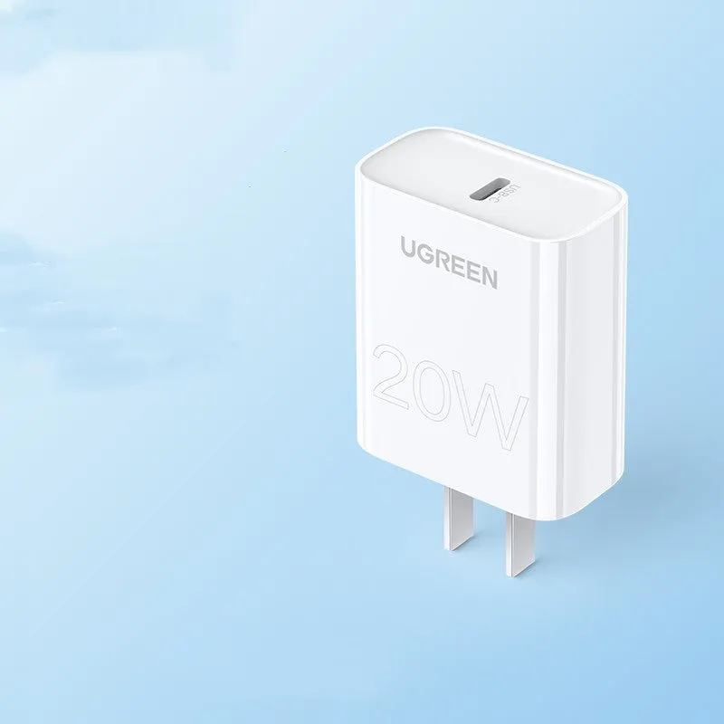 White Apple PD20W USB-C fast charger 20W MFi certified for iPhone 8-14