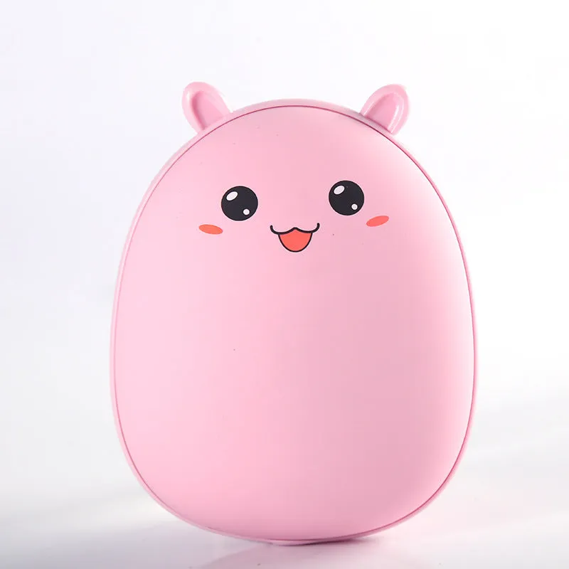 Multifunctional hand warmer with 2600mAh power bank in brown, 10.5x8x5cm portable heater