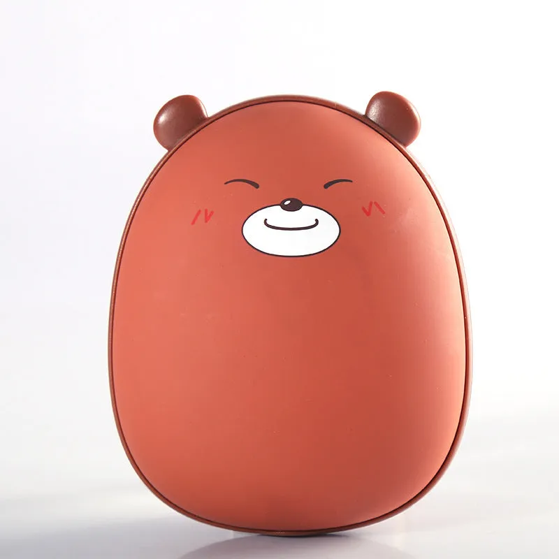 Multifunctional hand warmer with 2600mAh power bank in brown, 10.5x8x5cm portable heater