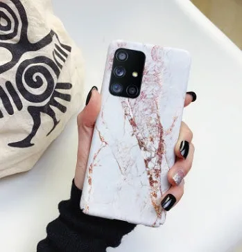 Frosted marble PC phone case for Samsung Galaxy, black white colour option