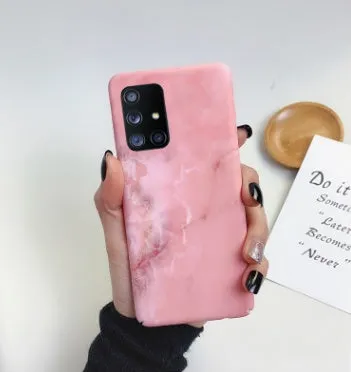 Frosted marble PC phone case for Samsung Galaxy, black white colour option