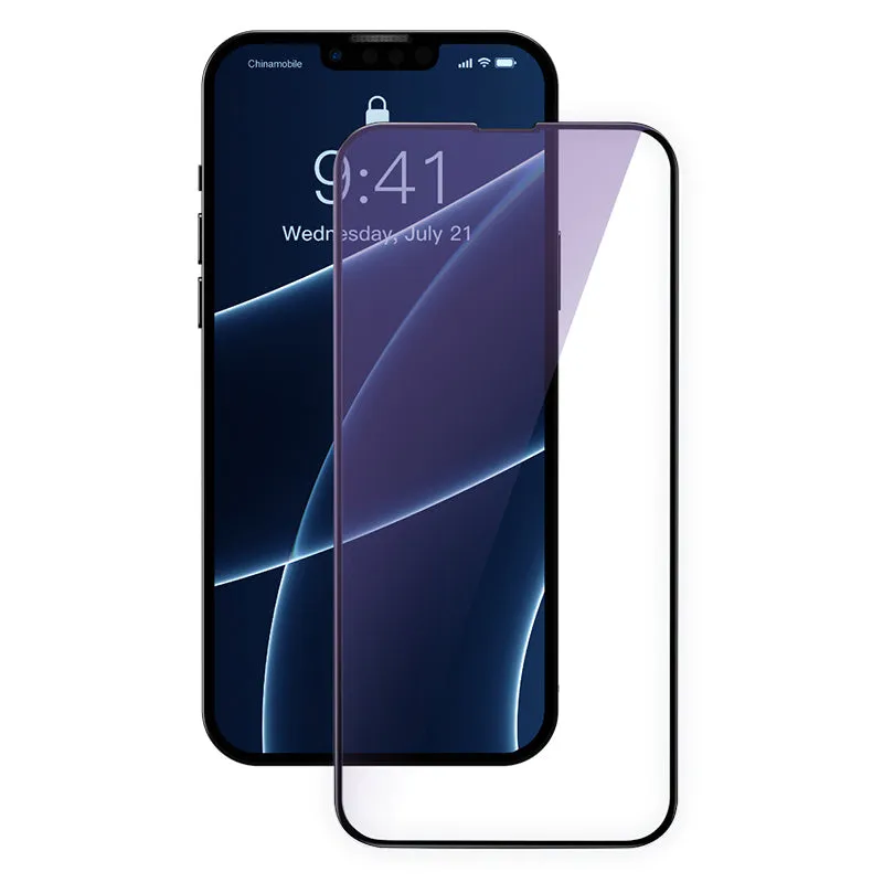 0.3mm anti blue light tempered glass screen protector for iPhone 5.4 inch model in black