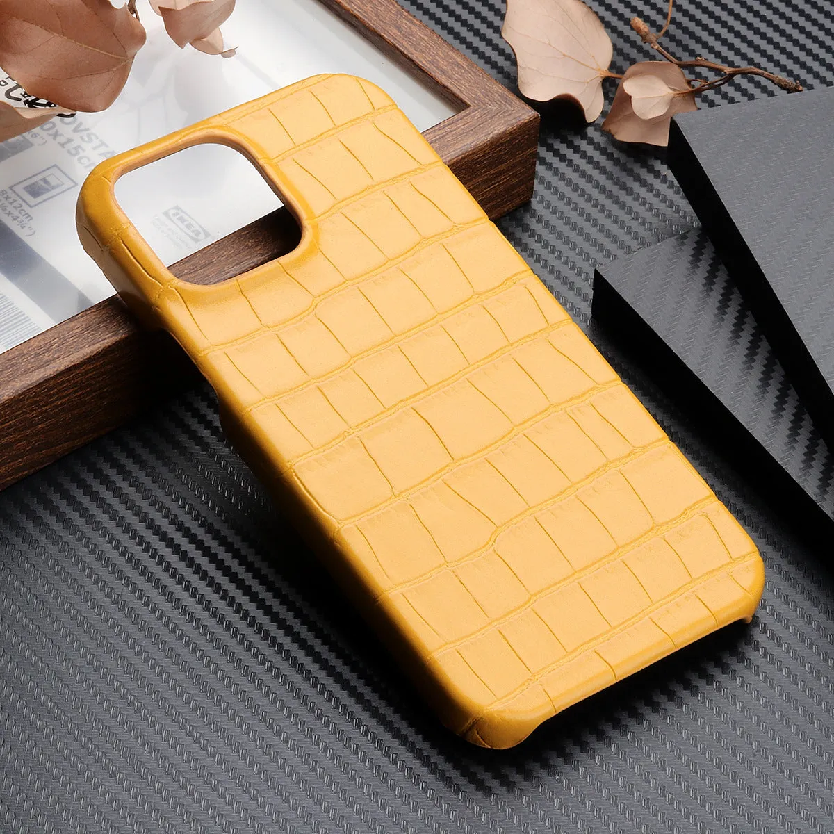 Leather Grain Oil Edge Leather Phone Case for iPhone 14 13 12 11 Series XS Max XR, PC+PU Protective Cover in Black Green Blue Yellow