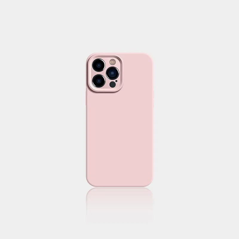 Liquid silicone solid colour phone case for iPhone 14 with anti-slip grip and full coverage back