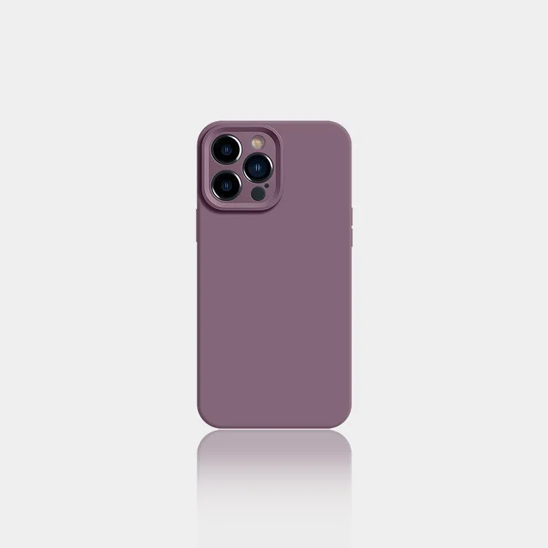 Liquid silicone solid colour phone case for iPhone 14 with anti-slip grip and full coverage back