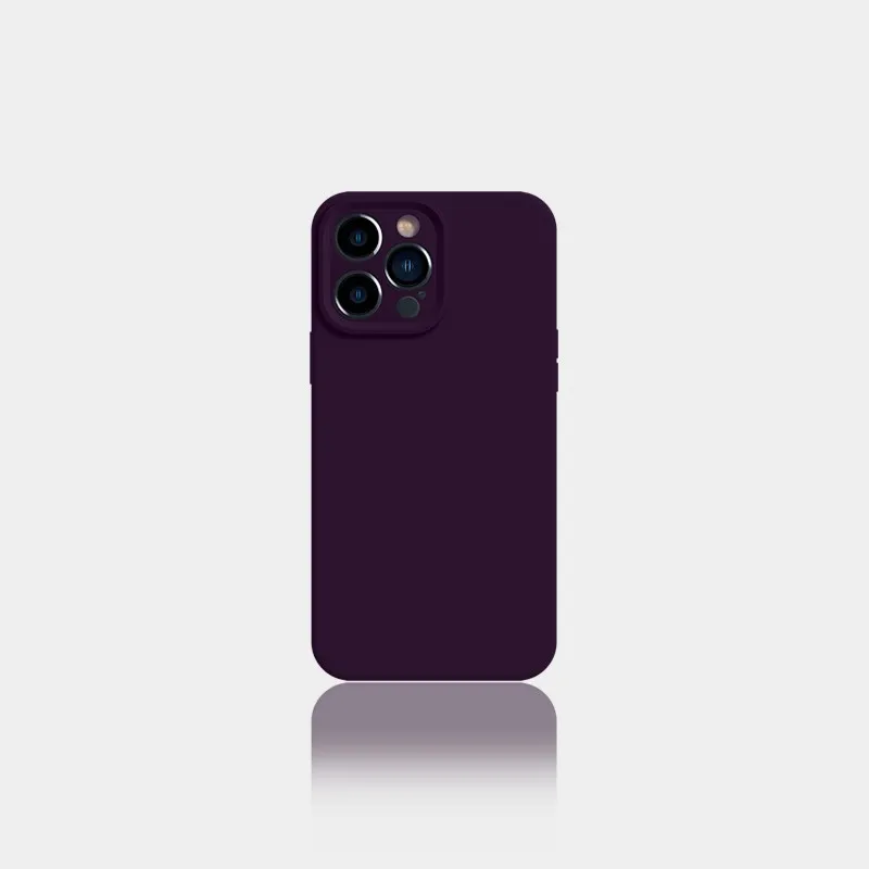 Liquid silicone solid colour phone case for iPhone 14 with anti-slip grip and full coverage back