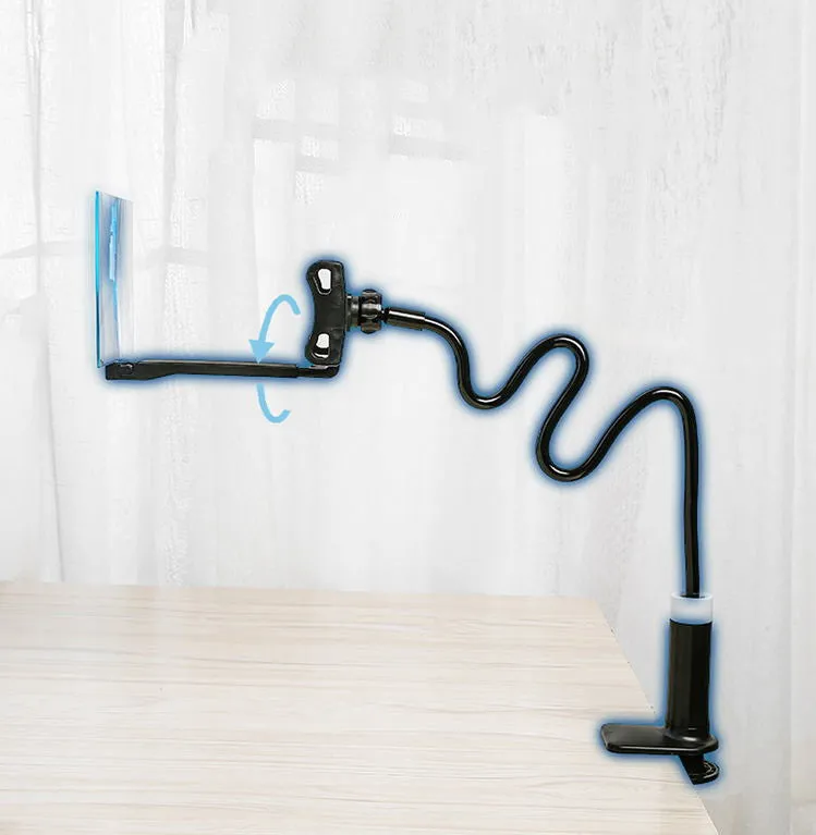 Black mobile phone screen amplifier with 12-inch blue lens on an adjustable, foldable stand.